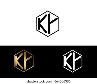 KY initial letters linked with hexagon shape logo

