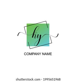 KY Initial logo handwriting typographic template