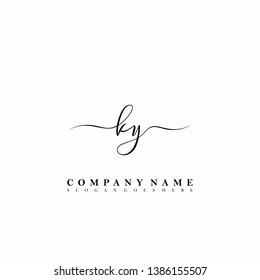 KY Initial luxury handwriting logo vector