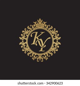 KY initial luxury ornament monogram logo