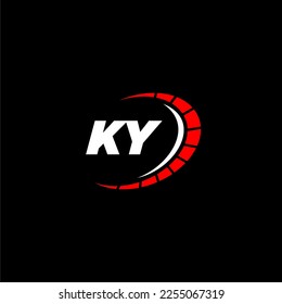 KY initial monogram for automotive logo with speed image design vector