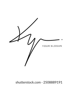 Ky Initial signature logo vector design