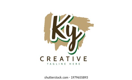 KY Initials, handwriting logo vector