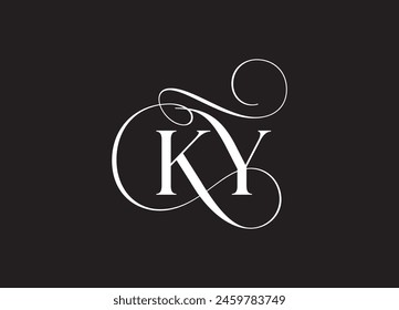 KY latter ligature typography logo design template