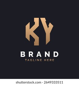 Design do logotipo KY. Logotipo KY moderno, mínimo, elegante e de luxo. Letra alfabética KY Design do logotipo para a identidade comercial corporativa da marca.