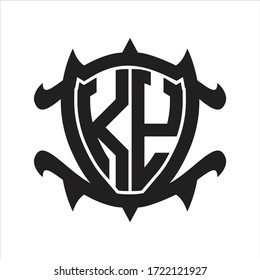 KY Logo monogram isolated with frame shield shape design template