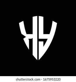 KY logo monogram with shield shape design template