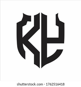 KY Logo Shield style Monogram design template on white background