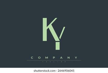 KY Modern Initials Design de logotipo. Logotipo de marca com iniciais estilizadas apresentando design arrojado e estética moderna. Ideal para profissionais de marca de negócios ou projetos criativos com foco em minimalista