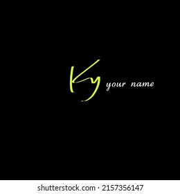 Vector de logotipo de escritura a mano inicial de Ky
