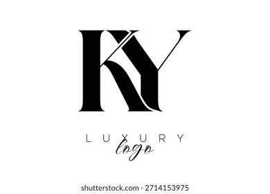 Letra KY Serif Monogram Tipografia Logotipo para identidade de marca premium elegante