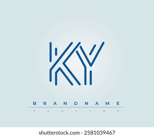 KY Technology Letter Logo Template. This tech letter logo is a graphic mark that uses letters to represent a technology company.