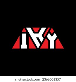 I KY triangle letter logo design with triangle shape. IK Y triangle logo design monogram. IK Y triangle vector logo template with red color. IK Y triangular logo Simple, Elegant, and Luxurious design.