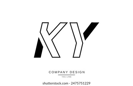 KY, YK Abstrakt Letters Logo Monogram Design Schriftart Vektorgrafik