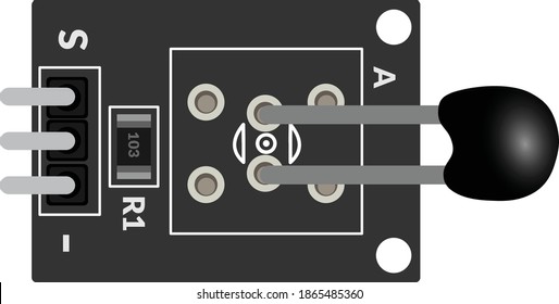 ky013, Temperature detector,  Thermal sensor module top view illustration, electronics component for minor project, sensor for arduino, raspberry pi, and other micro controller  