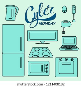 kyber monday card lettering for poster template