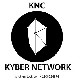 Kyber Network Coin cryptocurrency blockchain icon. Virtual electronic, internet money or cryptocoin symbol, logo