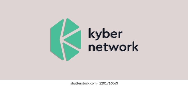 Kyber Network Crystal v2 cryptowährung KNC token, Cryptowährung Logo auf isoliertem Hintergrund mit Text.
