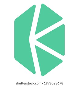 Kyber Network KNC token symbol cryptocurrency logo, coin icon isolated on white background. Vector illustration.