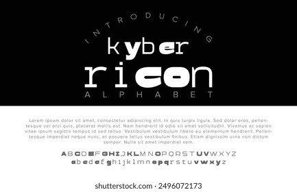 Kyber Ricon alphabet letters font for logo