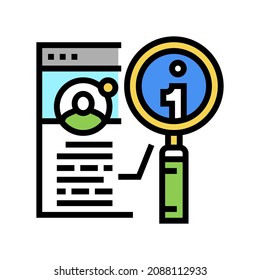 kyc account financial information color icon vector. kyc account financial information sign. isolated symbol illustration