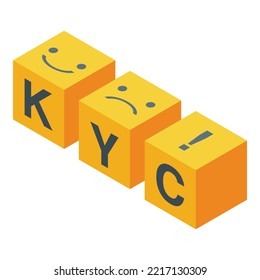 Kyc document icon isometric vector. Customer know. Process money
