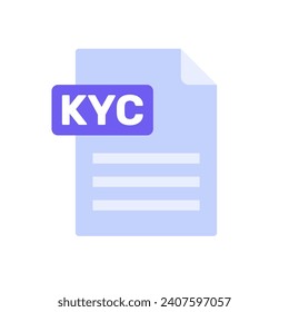 KYC identity vector document icon. Know your customer form symbol identification personal client icon