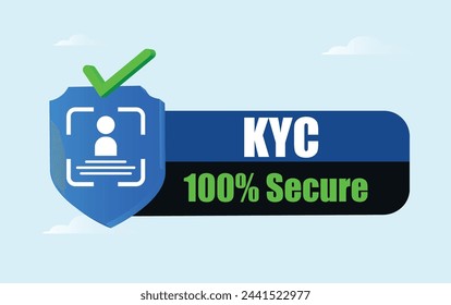 KYC. Know your Customer banner with kYC label, badge, stamp, sticker, tag design with profile identification icon. Know your customer or client importance banner to keep business safe and free of risk