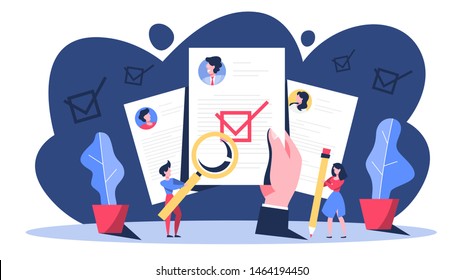 KYC or know your customer concept. Idea of business identification and finance safety. Cyber crime. Isolated vector illustration in cartoon style