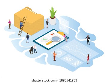 kyc know your customer concept with modern isometric or 3d style