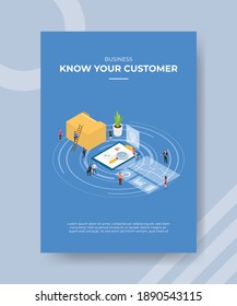 kyc know your customer concept for template banner and flyer for printing with isometric style