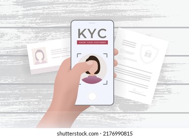 KYC - know your customer - guidelines in financial services and business requiring verification of identity clients, suitability, KYC AML anti-money laundering electronic eKYC fraud risks management