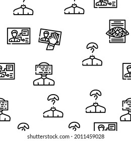 Kyc Know Your Customer Vector Seamless Pattern Thin Line Illustration