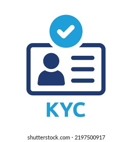 KYC - Know Your Customer vector icon design. Profile identity symbol isolated on white background. Personal information for identification concept.