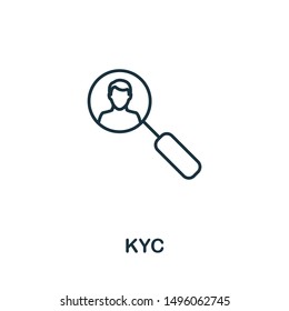 Kyc outline icon. Thin line concept element from fintech technology icons collection. Creative Kyc icon for mobile apps and web usage.