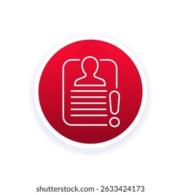 KYC, verification failed icon, line vector design