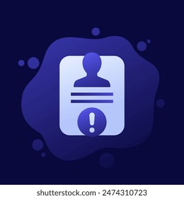 KYC verification failed icon, vector design