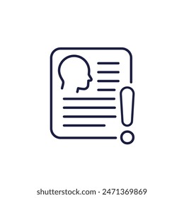 KYC verification failed line icon