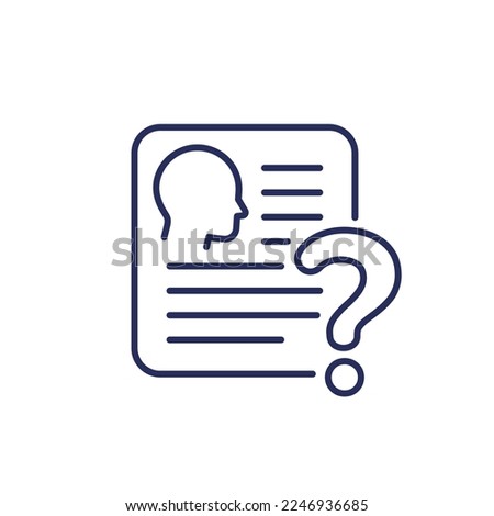 KYC, verify identity line icon, know your customer