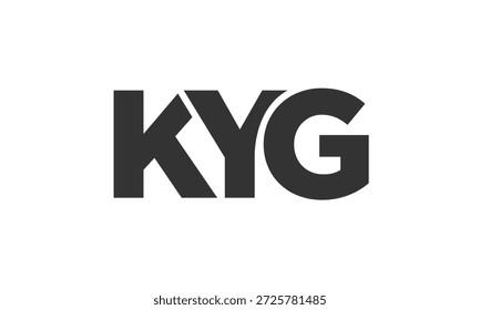 Modelo de design de logotipo KYG com texto em negrito forte e moderno. Logotipo vetorial inicial com tipografia simples e mínima. Identidade de empresa moderna ideal para a presença de marca de empresas.