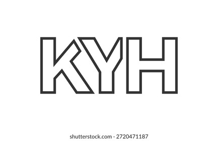 Modelo de design de logotipo KYH com texto em negrito forte e moderno. Logotipo vetorial inicial com tipografia simples e mínima. Identidade de empresa moderna ideal para a presença de marca de empresas.