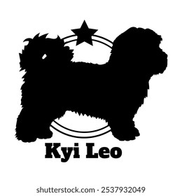 Kyi Leo perro silueta, perro, razas de perro, logotipo, Vector, silueta, diseño del logotipo, animal, ilustración, icono, signo, diseño, negro, símbolo, mascota