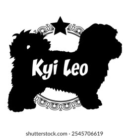 Kyi Leo perro silueta, perro, razas de perro, Vector, silueta, diseño de logotipo, animal, ilustración, icono, signo, negro, mascota