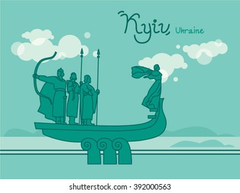 Kyiv is the capital and largest city of Ukraine. Monument to the founders of Kyiv.