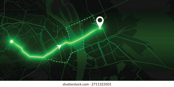 Kyiv GPS Map – Green Vector Navigation