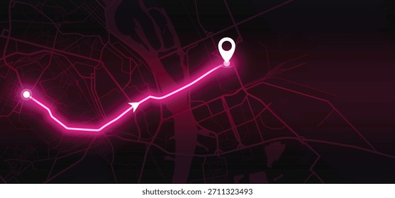 Kiew GPS Karte - Rosa Vektorgrafik