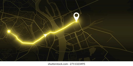 Kyiv GPS Map – Yellow Vector Navigation