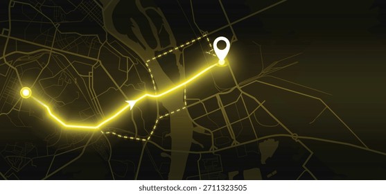 Kyiv GPS Map – Yellow Vector Navigation