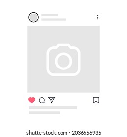 Kyiv, Ukraine - August 1, 2021: Instagram Post Feed Mockup Template. Interface Photo Frame As Instagram.