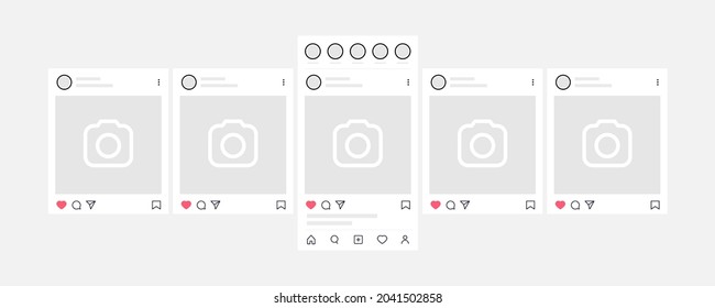 Kyiv, Ukraine - August 1, 2021: Interface carousel post as Instagram. Instagram carousel post interface mockup template.